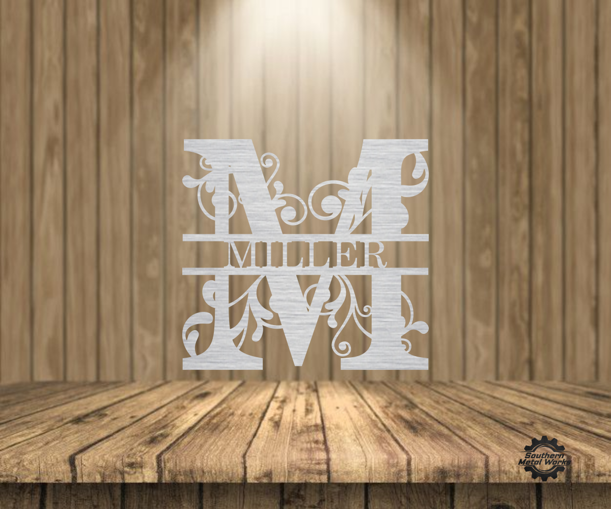 Personalized Split Letter Monogram-Metal Wall Art Décor