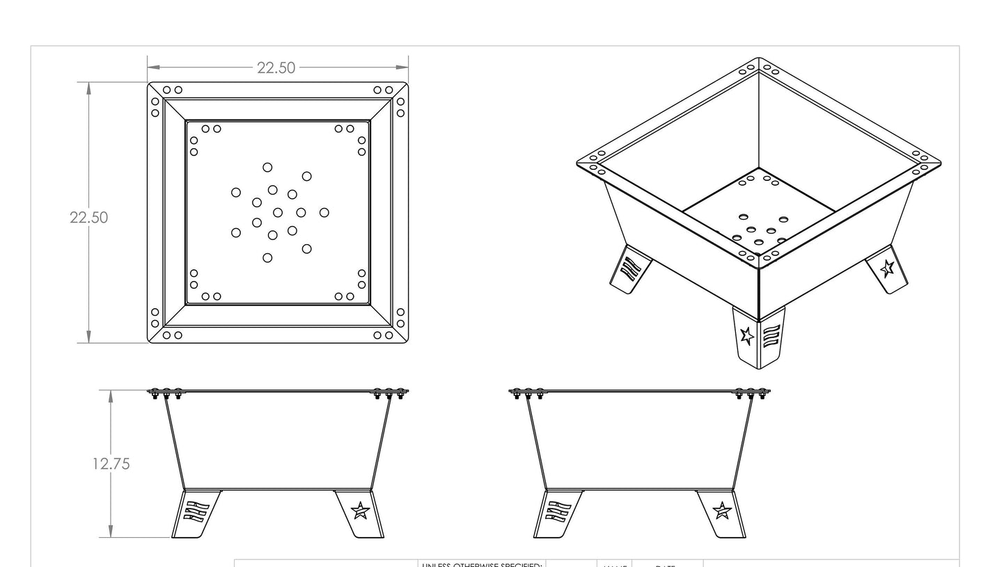Fire Pit-Bolt Together Style- 36 Inch Base
