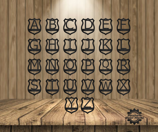 Police Badge A-Z Monogram Décor-DXF/SVG/PNG-Digital File