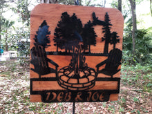 Load image into Gallery viewer, Personalized Stone Camp Fire Monogram-Campsite Metal Art Decor
