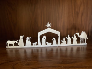 Nativity scene | metal art | home decor | free standing nativity | Christmas decor